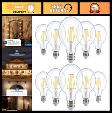 10 Pack G25 LED Filament Globe Bulbs, Dimmable Vanity Lighting, 3000K Warm White