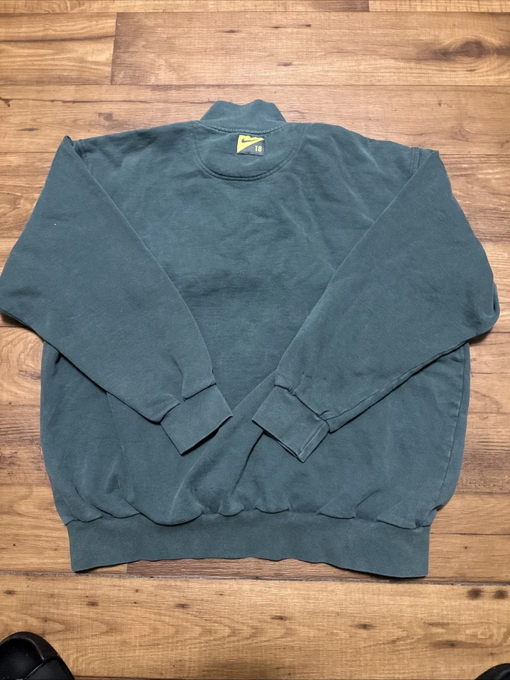 Suéter Vintage 18 Swoosh Nike Años 90 Golf Cuarto Cremallera Verde/Púrpura Para Hombre XXL Foto 2 de 4