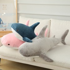 New 80cm Soft Simulation Cute Shark Plush Toys Kawaii Stuffed Boys Girls Lovely