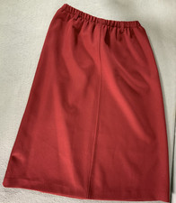 Vintage Koret Size 14 Red Cotton Midi A-Line Skirt