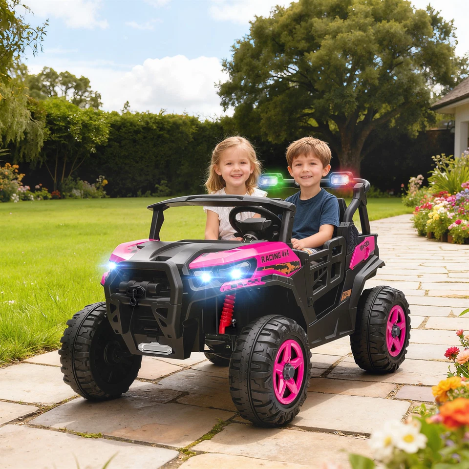 24V Electric Ride on Car, 2-Seater Battery Powered Kids Electric Truck
