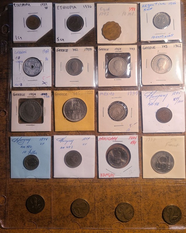 1894-1981 LOT 20 WORLD COINS: ETHIOPIA GREECE MEXICO HUNGARY
