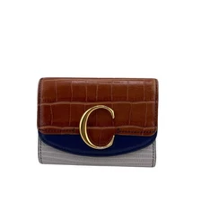 Chloé Chloe Mini Trifold Wallet, Coin Purse, Bills, Cards, Brown GZl18v0u