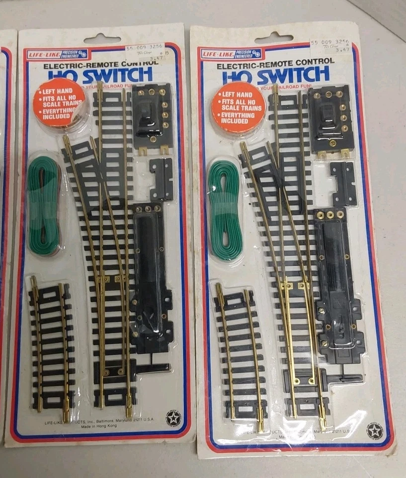 4 Life-Like Electric Remote Control HO Switches 2  Left 8605 - 2 Right 8604 -NOS - Image 2 of 4