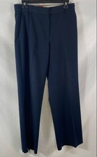 Oscar de la Renta Women's Navy Blue Straight Leg Dress Pants Sz 6