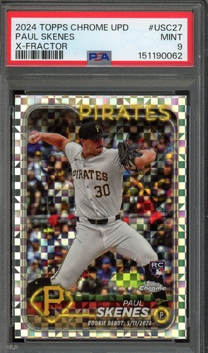 2024 Topps Chrome Update Series -  Paul Skenes #USC27 X-Fractor (RC) PSA 9