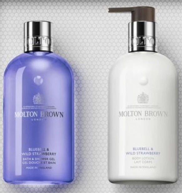 Molton Brown Bluebell & Wild Strawberry Body Care Body Wash & Lotion Set 300ml