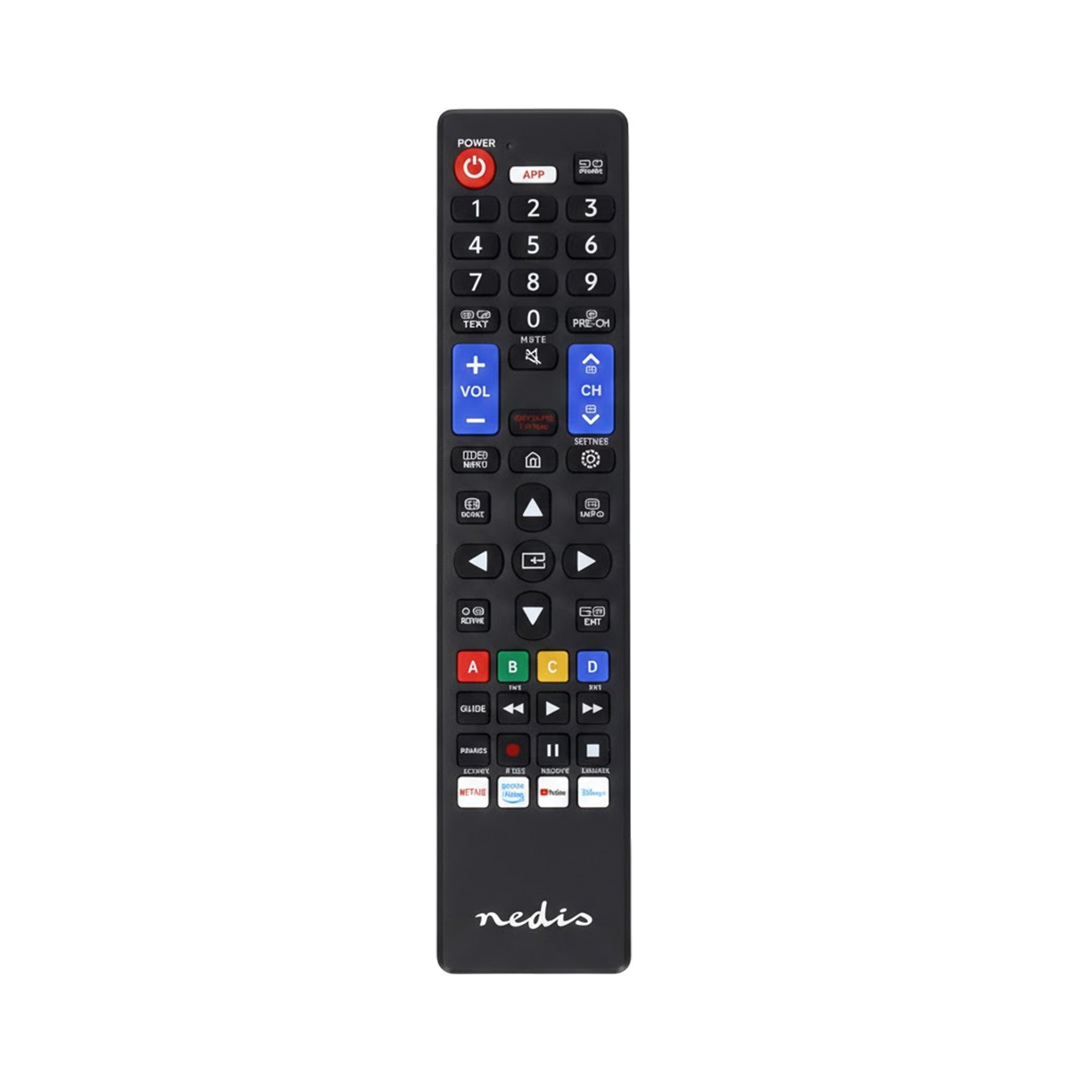 Télécommande de remplacement Nedis préprogrammée pour TV et streaming