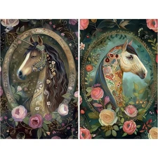 Horse Portraits #4 | A4 Mulberry Rice Paper | Paper for Decoupage