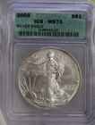 2003 US Silver Eagle $1 ICG MS70