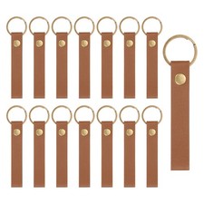 20 Pcs PU Leather Laser Engraving Keychain Blanks Brown, 4.5" x 0.6" 