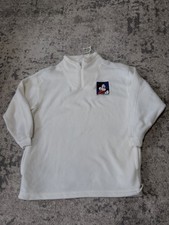 Vintage Disney Mickey Mouse Fleece Pullover Quarter Zip White Size S