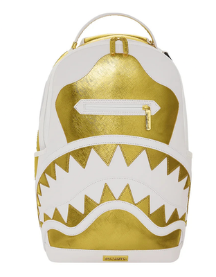 Sprayground Couture Regalia Gold Backpack🔥New White Bookbag Large