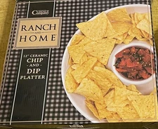 Ranch And Home 12-in Ceramic Chip And Dip Platter Snack Tray Game day