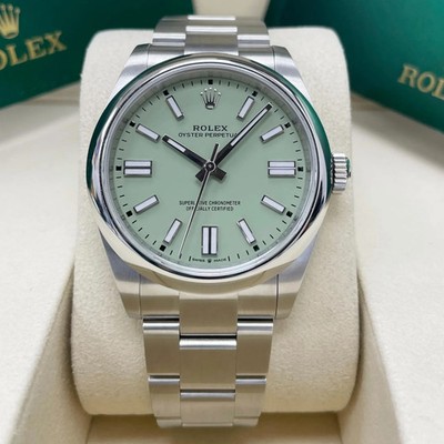 New 2025 Rolex Oyster Perpetual 41mm Pistachio, Stainless Steel Reference 134300