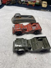 Tootsietoy Military Toy LOT - USA Casted - 3pcs - Vintage Jeeps and Hudson