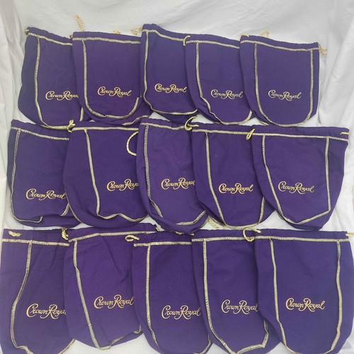 Crown Royal Bags Bulk Lot of 15 Purple .75L w/Drawstring Standard Size