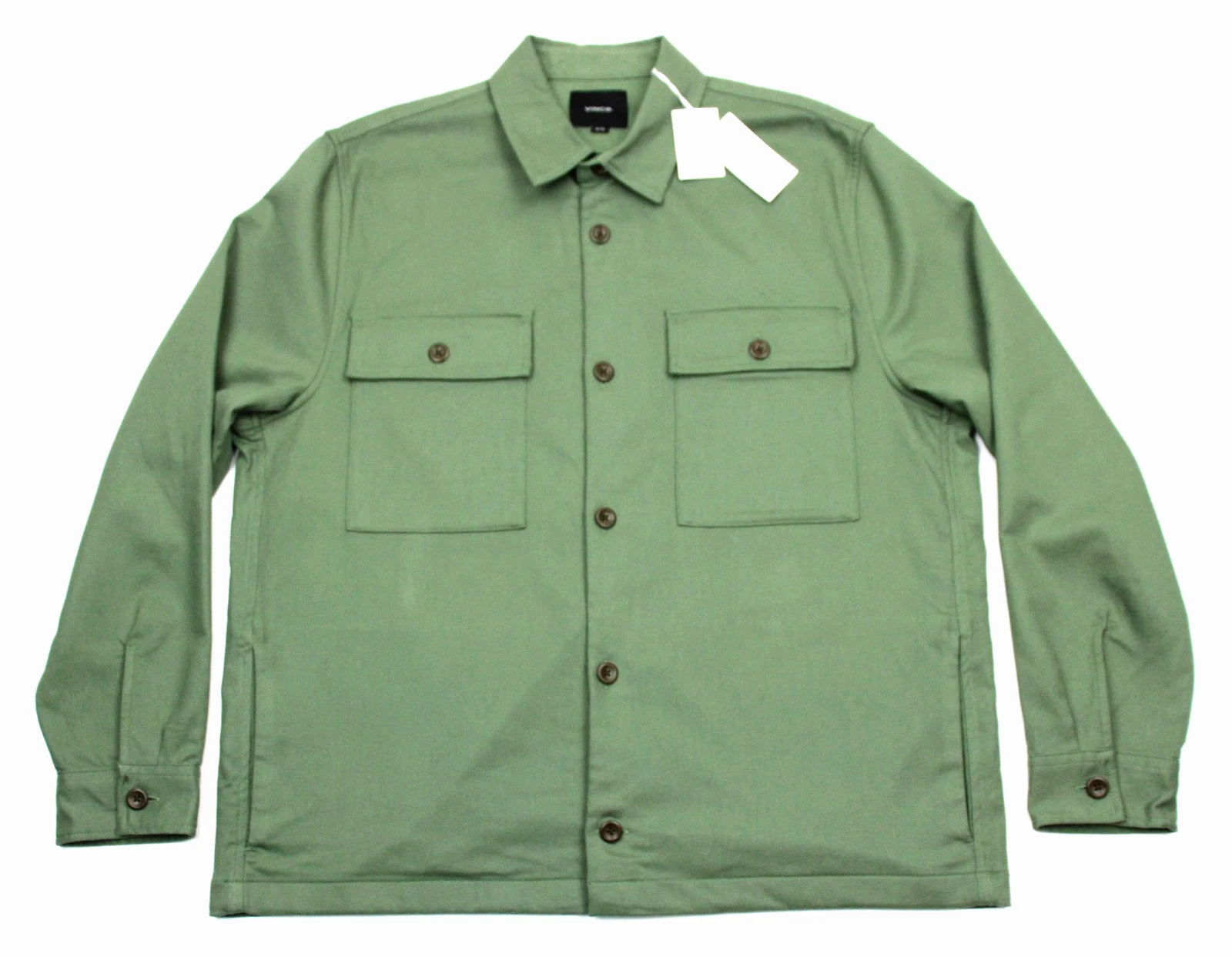 Vince Workwear Shirt Jacket Mens XL Green Double Face Overshirt image 1