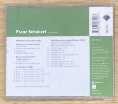 Schubert Works For Piano Four Hands Anne Queffelec Imogen Cooper CD ...