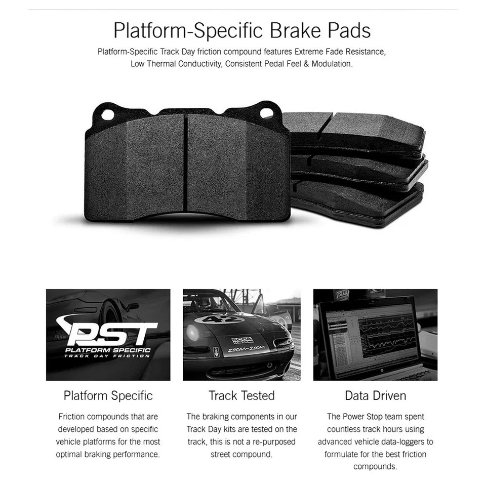 For BMW M3 08-13 Track Day Carbon-Fiber Metallic Front & Rear Brake Pad Set Foto 4 de 4