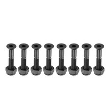 8pcs Skateboard Hardware Kit 1-1/8" Carbon Steel 8.8 Mounting Screws Nuts Black
