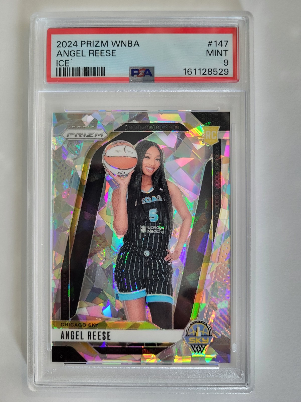 2024 PANINI PRIZM WNBA #147 ANGEL REESE ROOKIE ICE PRIZM REFRACTOR PSA 9 MINT view 1