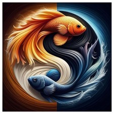 Fish Diamond Art Kits for Adults, Taichi Diamond Painting Kits for Beginner, 5D