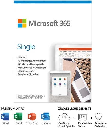 MS Office 365 Single (1 User / 1 Jahr) PC/MAC ML ESD