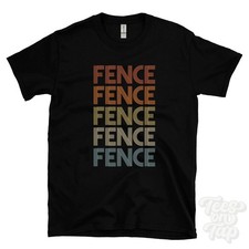 FENCE REPEATED RETRO STYLE T-SHIRT mens & womens uk place name gift