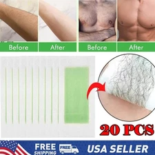 20PCS Hair Removal Paper Double Sided Cold Wax Strips Body Depilatory Patch Skin