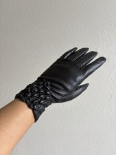 VTG Women's Genuine Leather Pleated Dress Gloves w/ Lining size 7 NWT