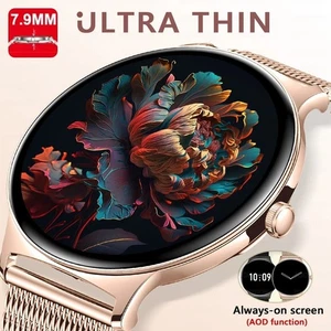 Ultra Thin Women Smart Watch AMOLED Bluetooth Call Fitness Tracker iOS Android