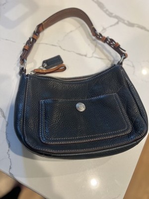COACH Chelsea Black Soft Pebbled Leather Shoulder Hobo Y2K Bag