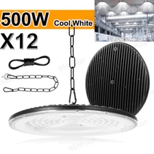12PACK LED UFO High Bay Light 500 Watt Factory Warehouse Shop Commercial 50000LM