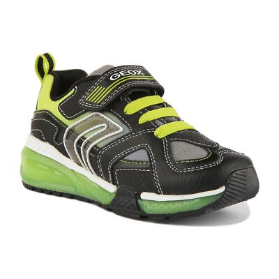 Geox J Bayonyc Single Strap Slip On Unisex Shoes In Black Green Size US 1 - 13