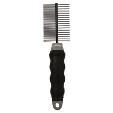 Duvo+ Entwirrungskamm schwarz/grau f&uuml;r Hunde mit langem Fell, ergonomisch