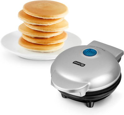 DASH Mini Maker Electric Griddle, Silver, for Pancakes, Eggs & Snacks with Recip