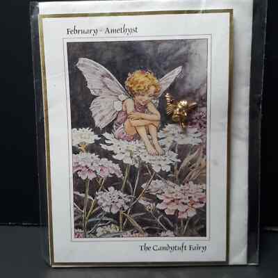 February Amethyst 18K Gold Plated Fairy Pin Birth