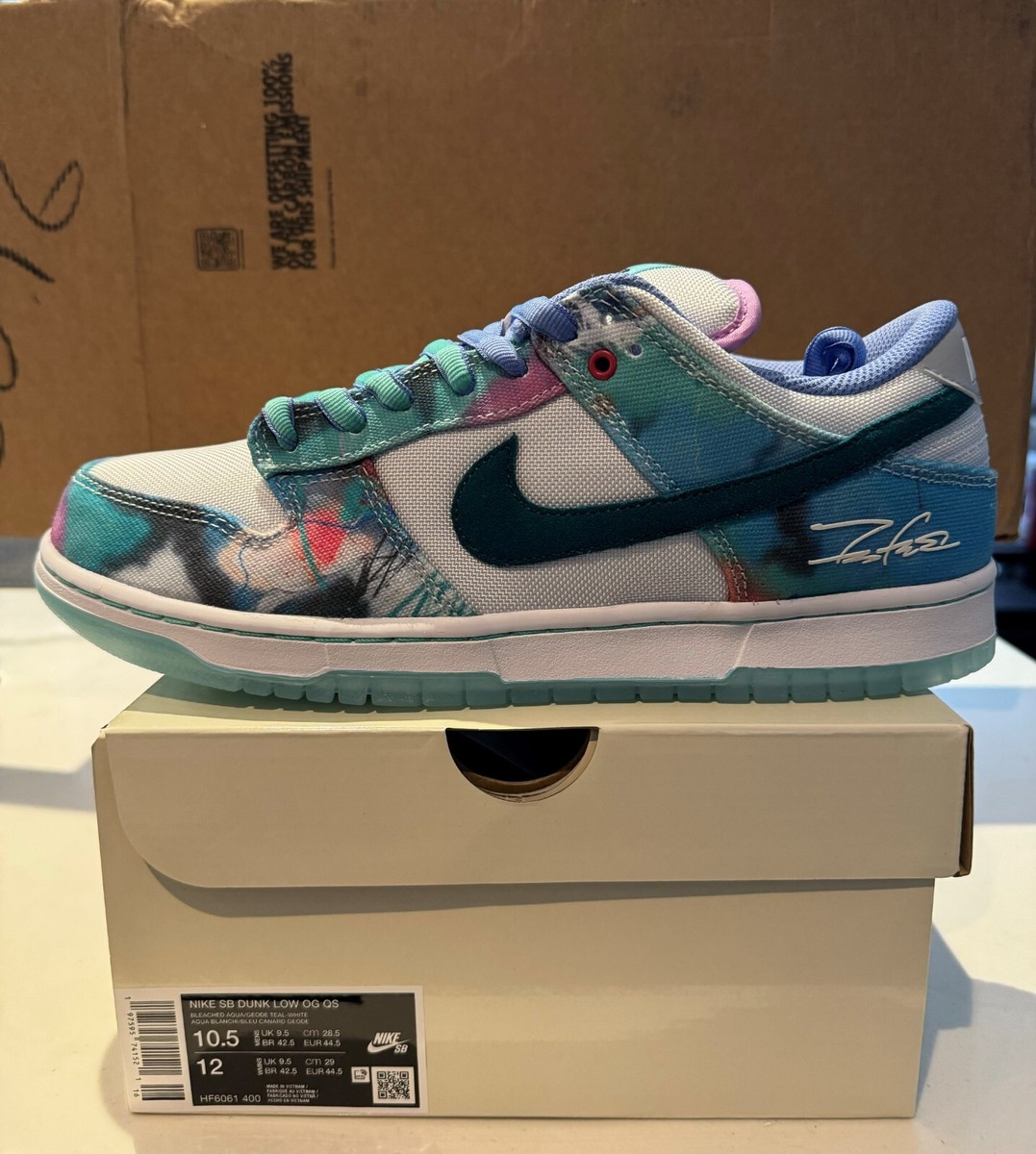 Size 10.5 - Nike Futura Laboratories x Dunk SB Low Bleached Aqua
