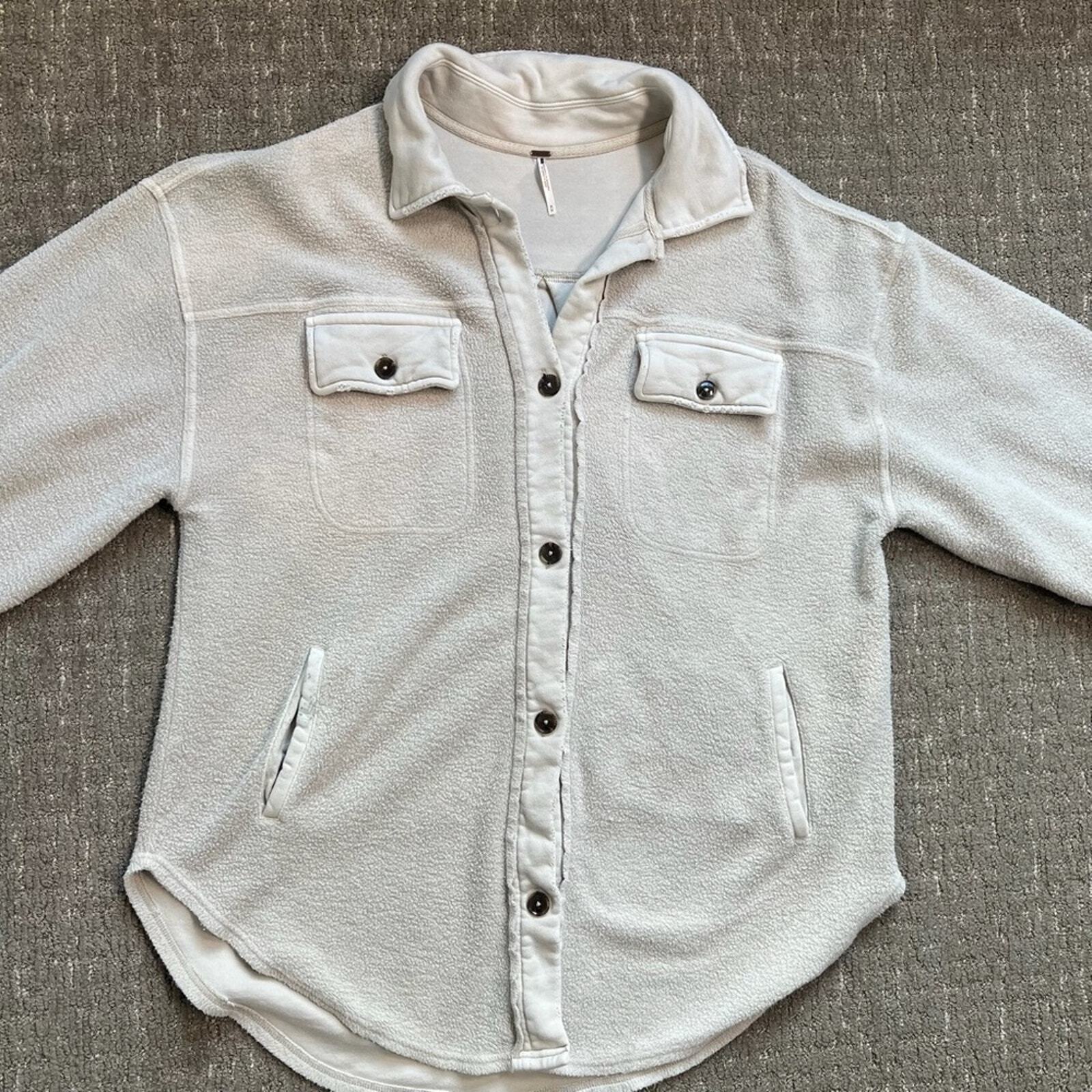 Free People Ruby Jacket Shacket Medium Stone - Ov… - image 5