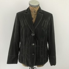 Kirsten Blazer 14 Black Ivory Button Up Zip Short Length Casual Party Womens