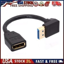 12 Inch DisplayPort 8K Extension Cable, 90 Degree Right Angle DP Male to DP Down