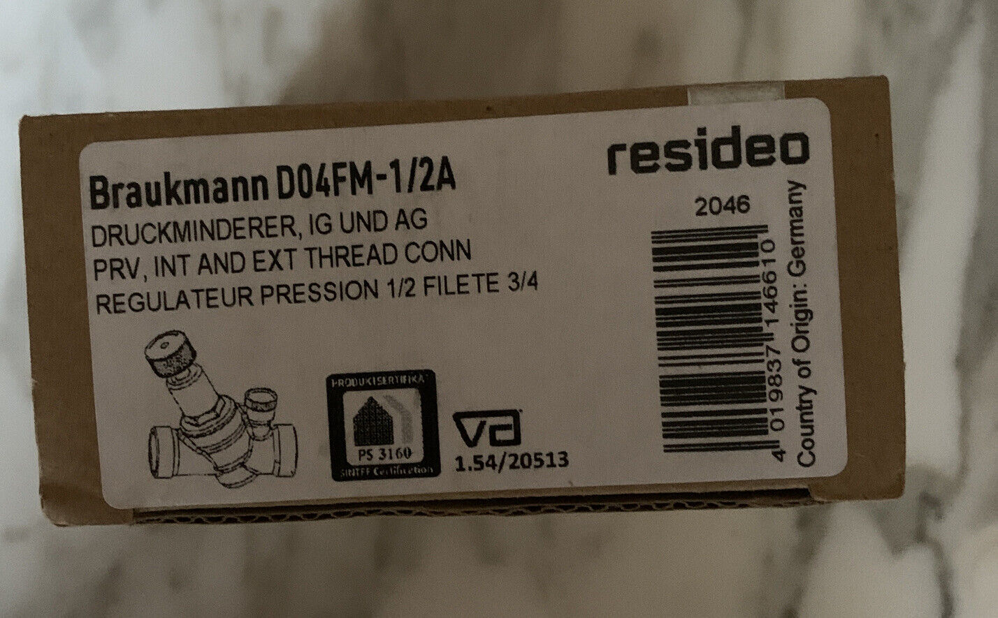 Braukmann D04 FM-1/2A Regulador De Presión