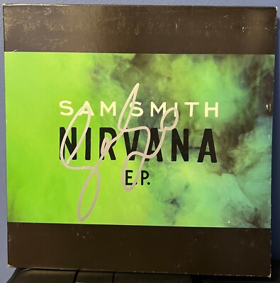 Sam Smith signed Nirvana 12'' lp album GREEN COLOR VINYL