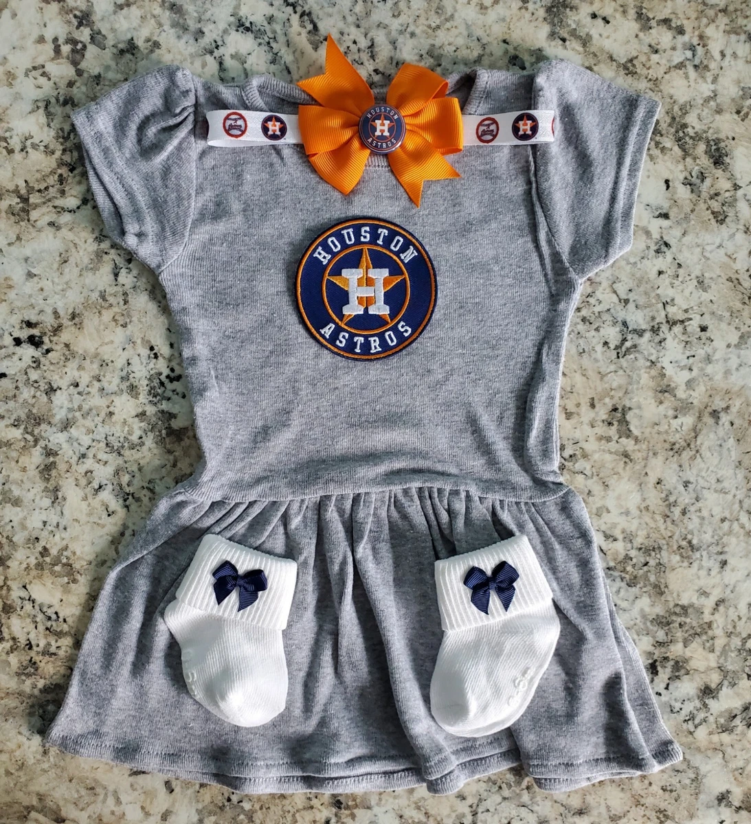 Houston Astros Shirt,Custom Shirt,Baseball Shirt,Baby shirt,Personalized  shirt,Baby/girl Baseball,MLB girls outfit,Astros,Onsie,Applique