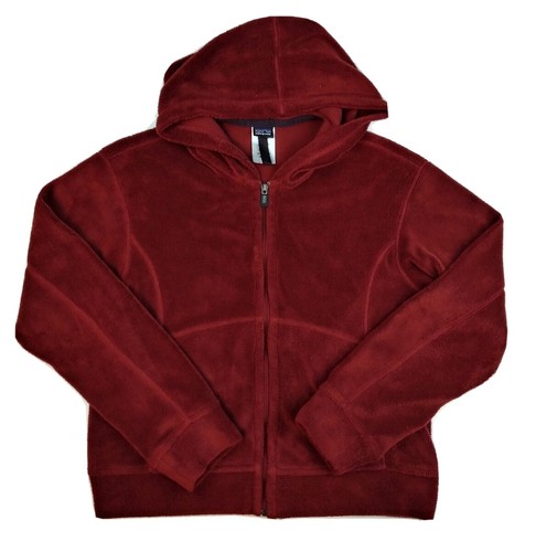 PATAGONIA RHYTHM Womens Sz Small Burgundy Red Full Zip Hoodie Yoga Fleece Jacket - Afbeelding 10 van 10