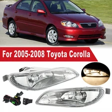 Pair Bumper Lamp Clear Fog Light Switch Wiring Kit for 2005-2008 Toyota Corolla