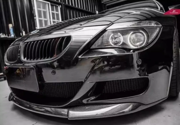 Alerón labial de parachoques delantero de fibra de carbono CF para BMW 6 Series E64 M6 estilo V 06-10 Foto 4 de 4