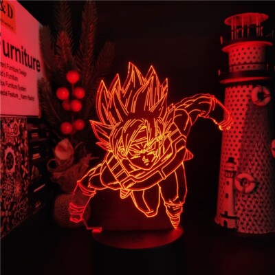 Dragon ball night light bardock LED lamp 16 colors with remote control badack