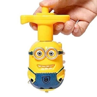 Flashing Plastic minion Magic Lattu Toy with LED Lights Music Attractive Toy.